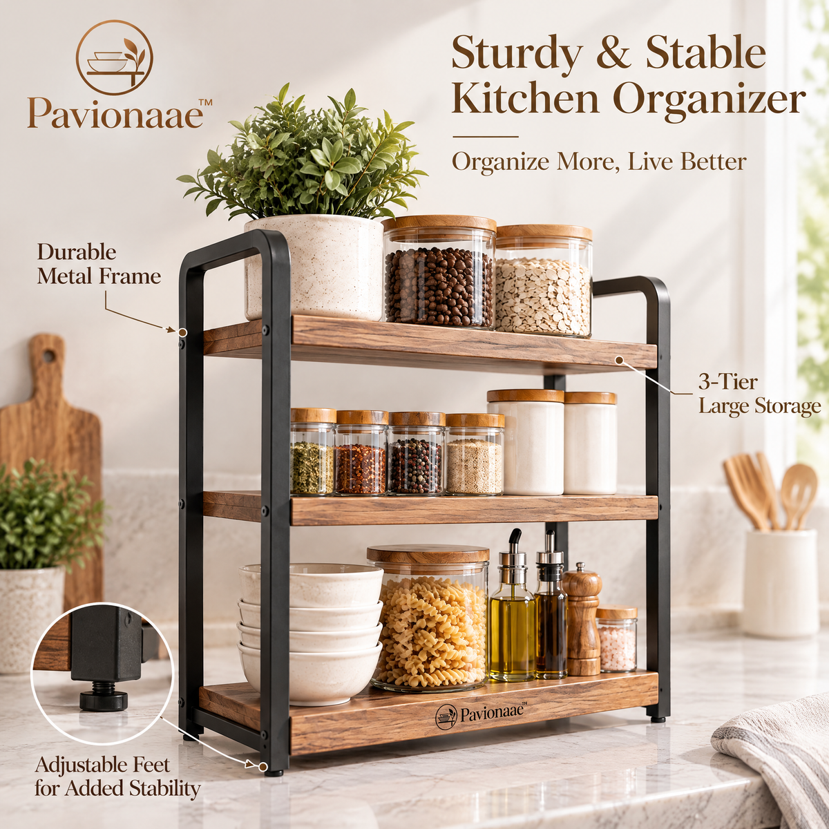 Pavionaae™ 3-Tier Kitchen Counter Organizer Shelf - gallery image 3