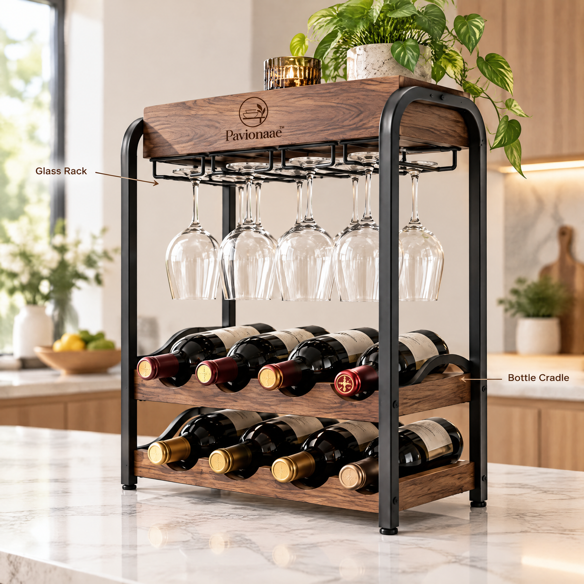 Pavionaae™ Wine Bottle & Glass Storage Rack - gallery image 5