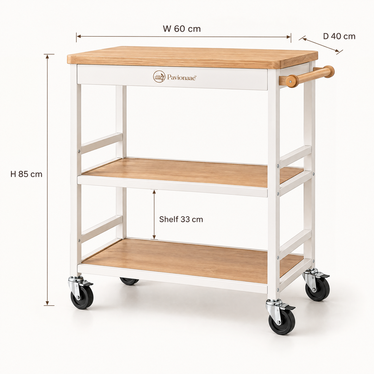 Pavionaae™ Modern Kitchen Rolling Cart - gallery image 3