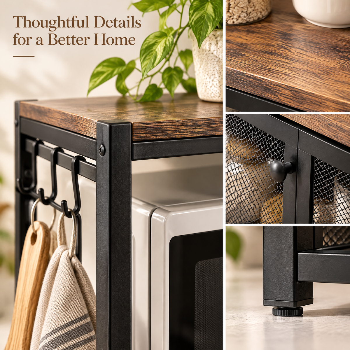 Pavionaae™ Microwave Oven Stand with Storage - gallery image 3