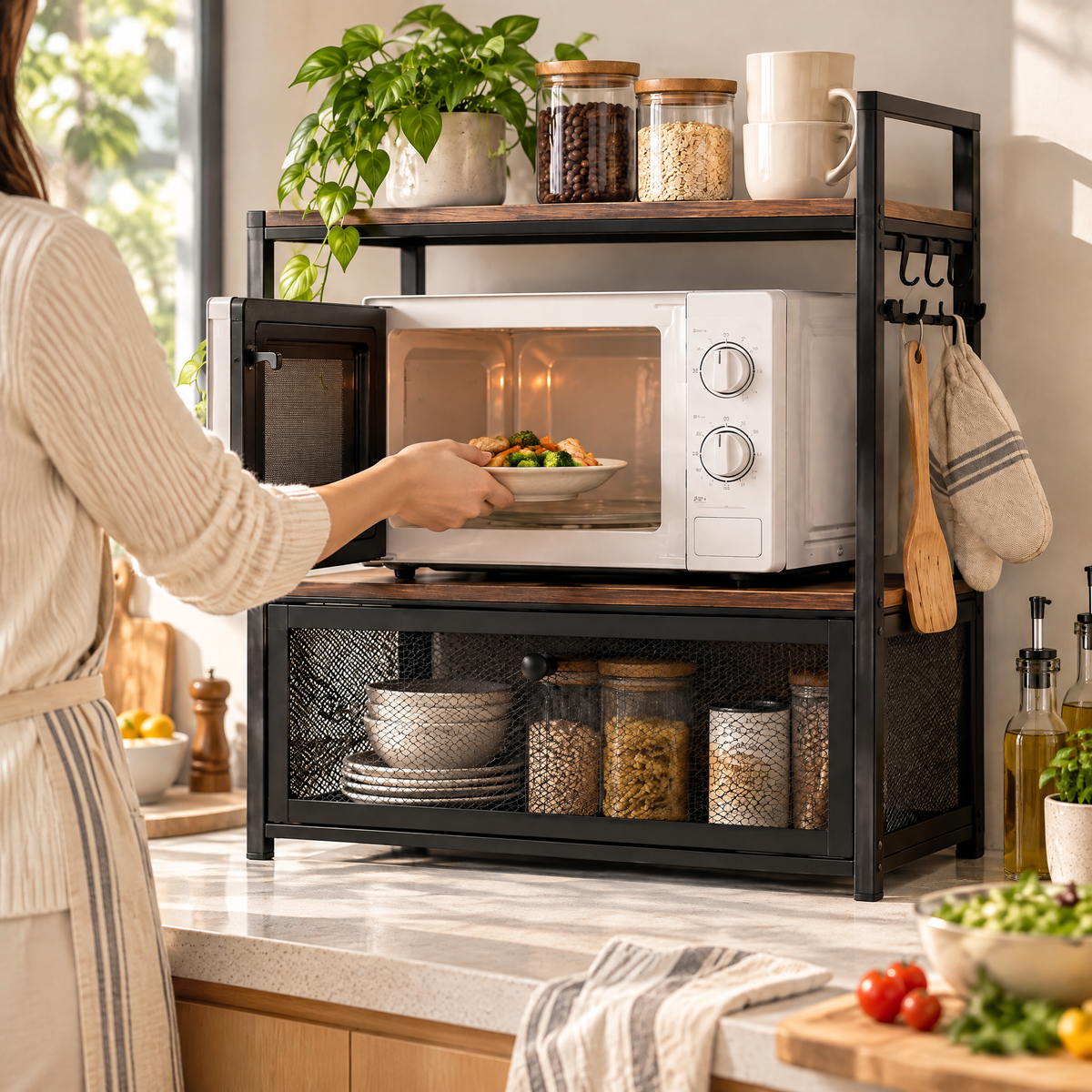 Pavionaae™ Microwave Oven Stand with Storage - gallery image 5