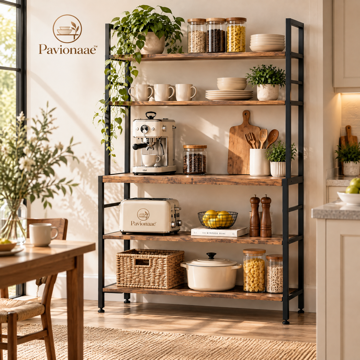 Pavionaae™ Kitchen Baker’s Rack Shelf - white background product view