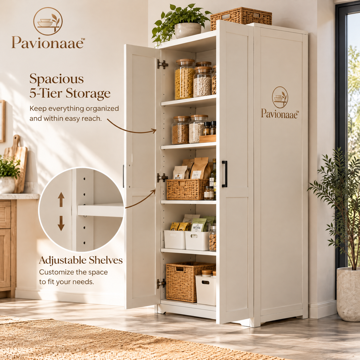 Pavionaae™ Freestanding Pantry Storage Cabinet - gallery image 3