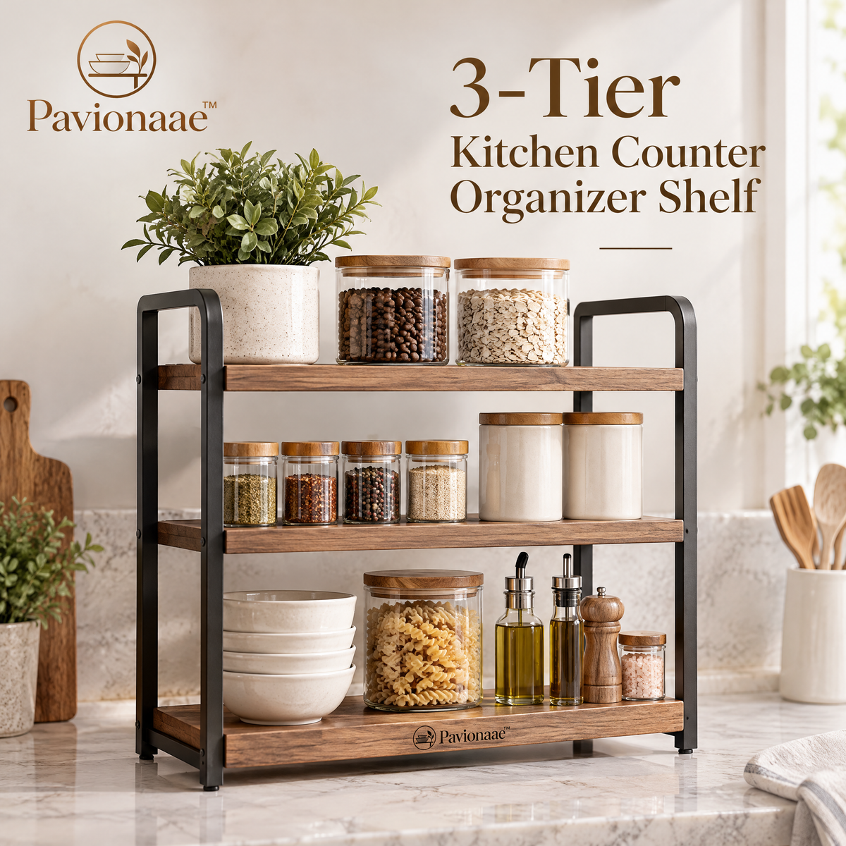Pavionaae™ 3-Tier Kitchen Counter Organizer Shelf - gallery image 1
