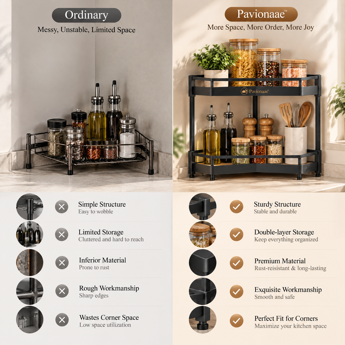 Pavionaae™ Kitchen Corner Storage Rack - gallery image 3