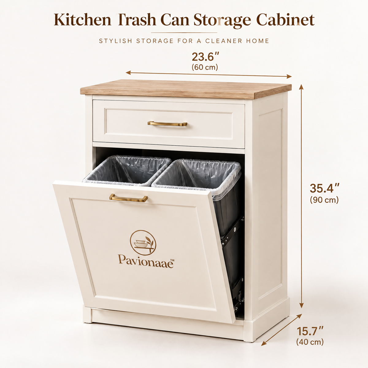 Pavionaae™ Kitchen Trash Can Storage Cabinet - gallery image 3