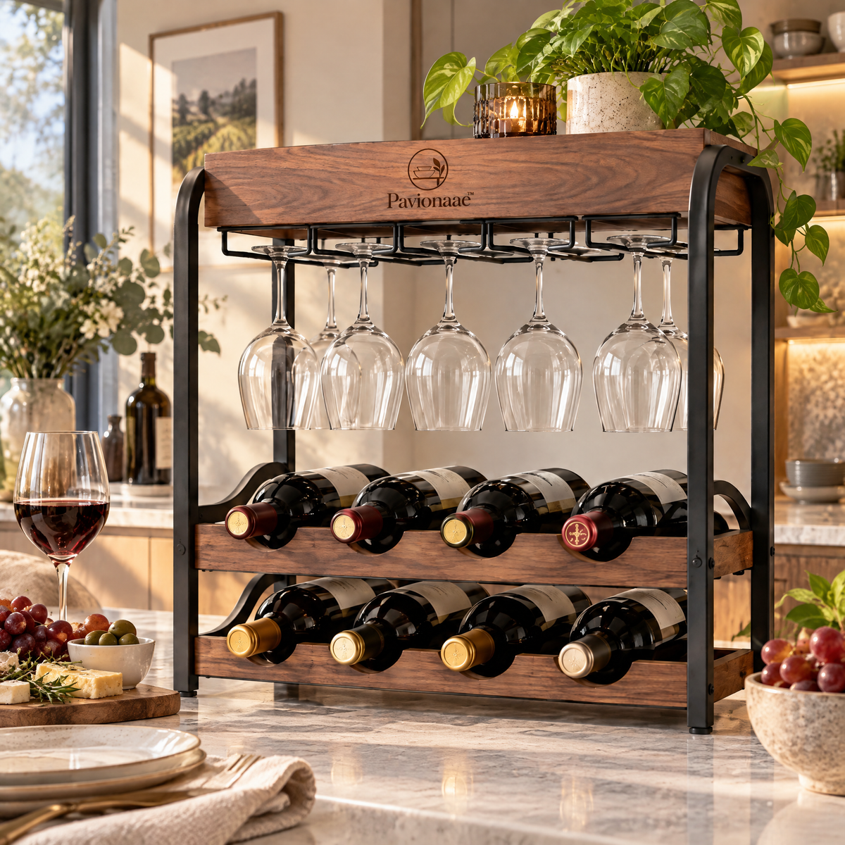 Pavionaae™ Wine Bottle & Glass Storage Rack - gallery image 3