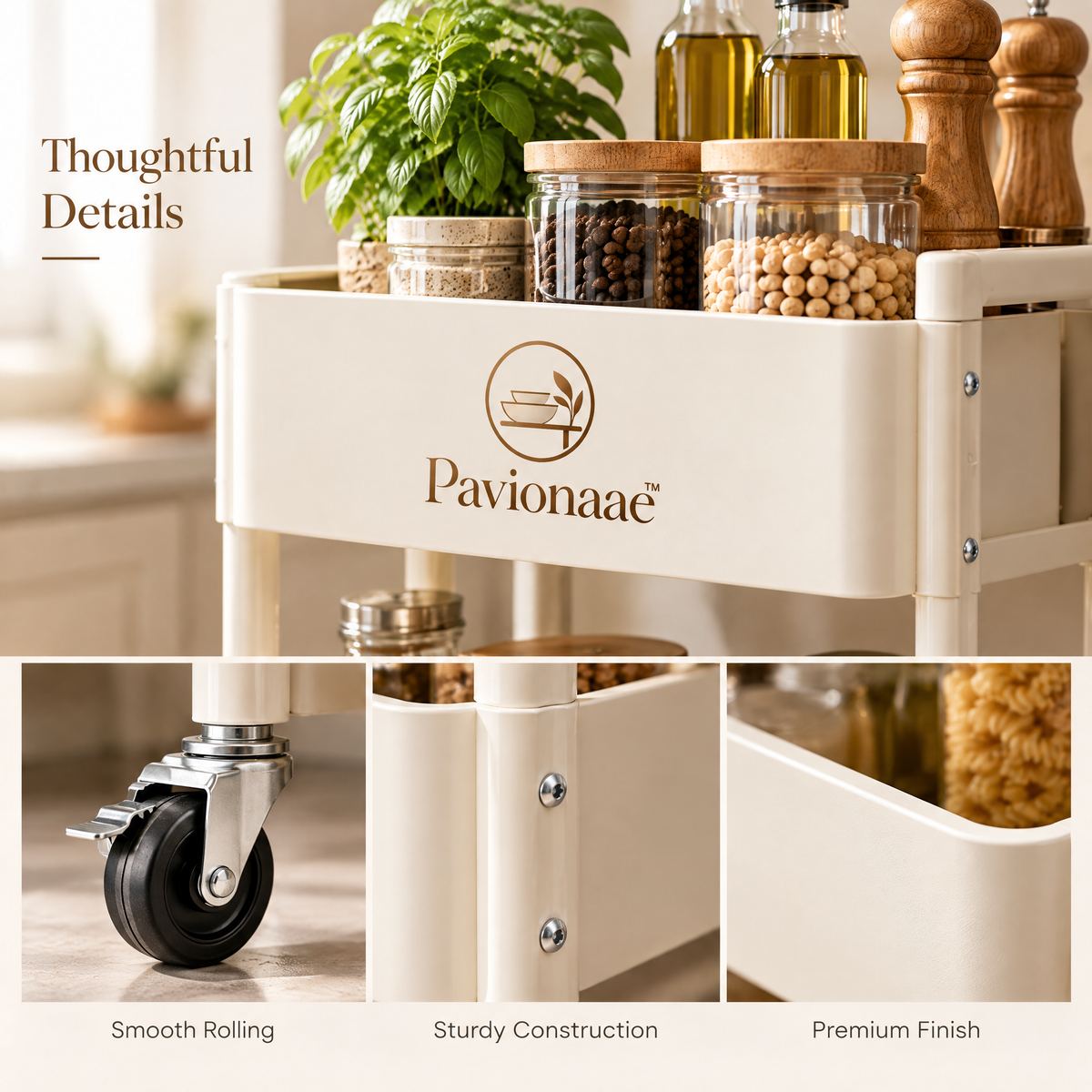 Pavionaae™ Narrow Kitchen Storage Cart - gallery image 3