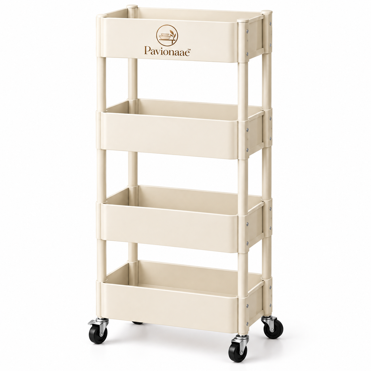 Pavionaae™ Narrow Kitchen Storage Cart - white background product view